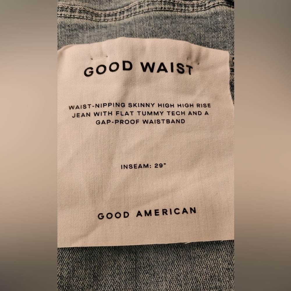 Good American Good Waist Skinny High Rise Blue Jeans Tummy Tech Size 2 /26 - Picture 8 of 16